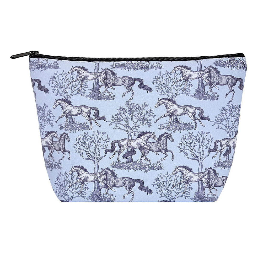 AWST Int'l Lila Blue Toile Large Cosmetic Pouch