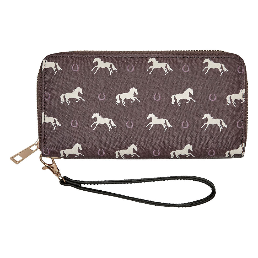 AWST Int'l Lila Horses & Horseshoes Clutch Wallet