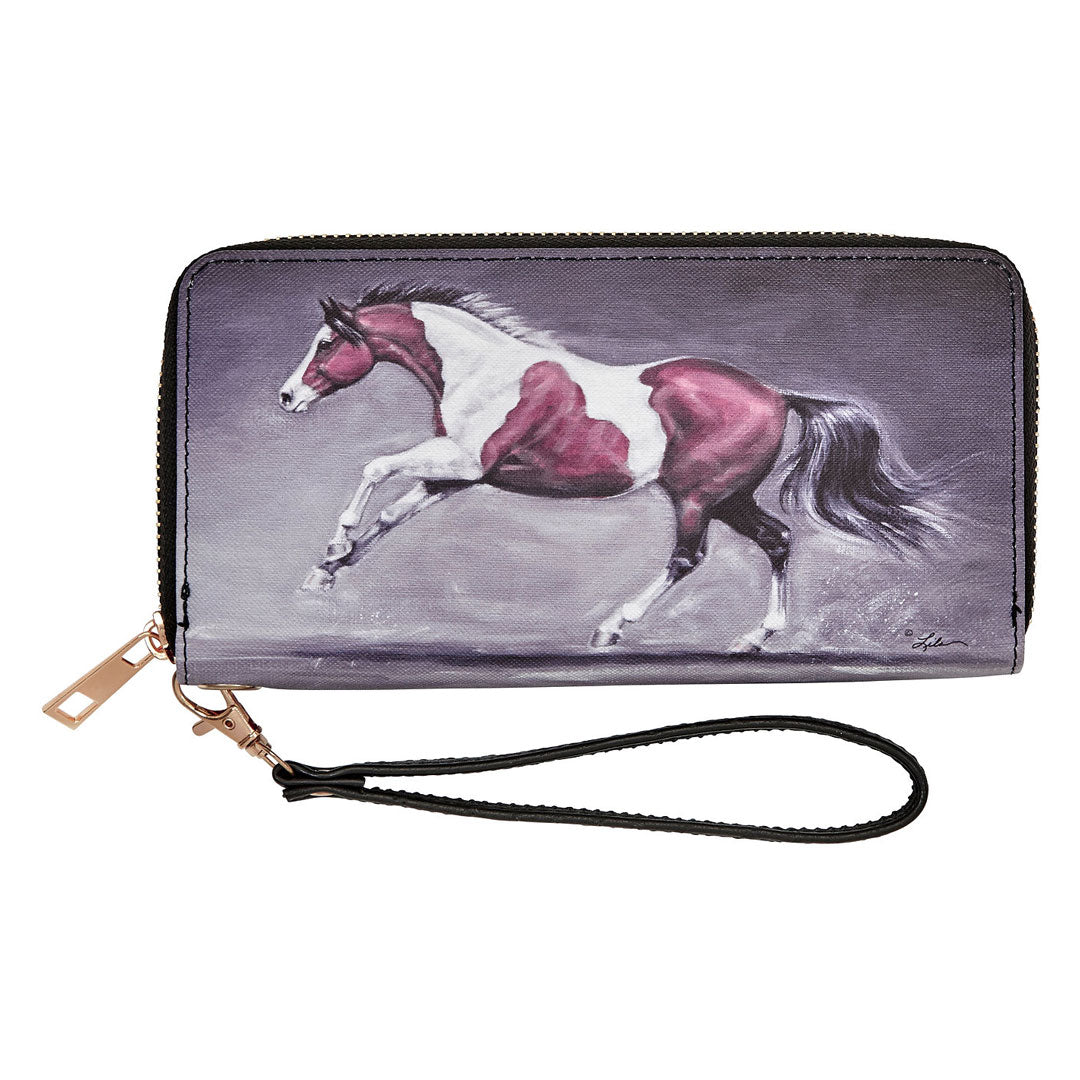 AWST Int'l Lila Paint Horse Clutch Wallet