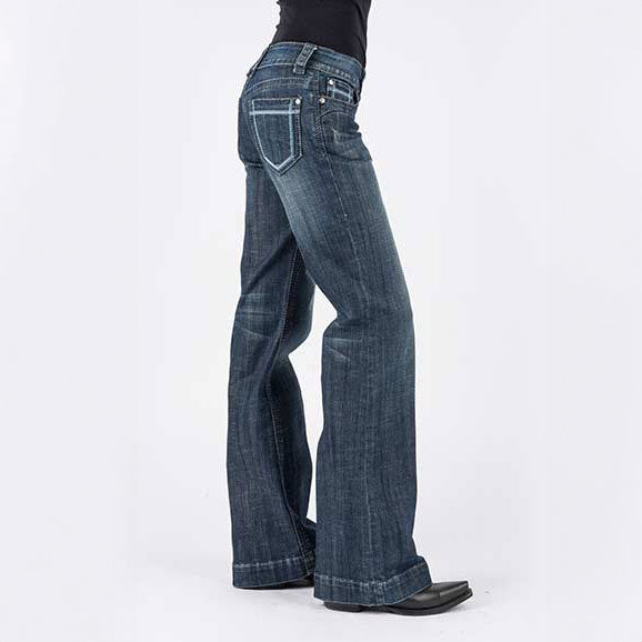 Stetson Women's 214 Dark Wash City Long Trouser