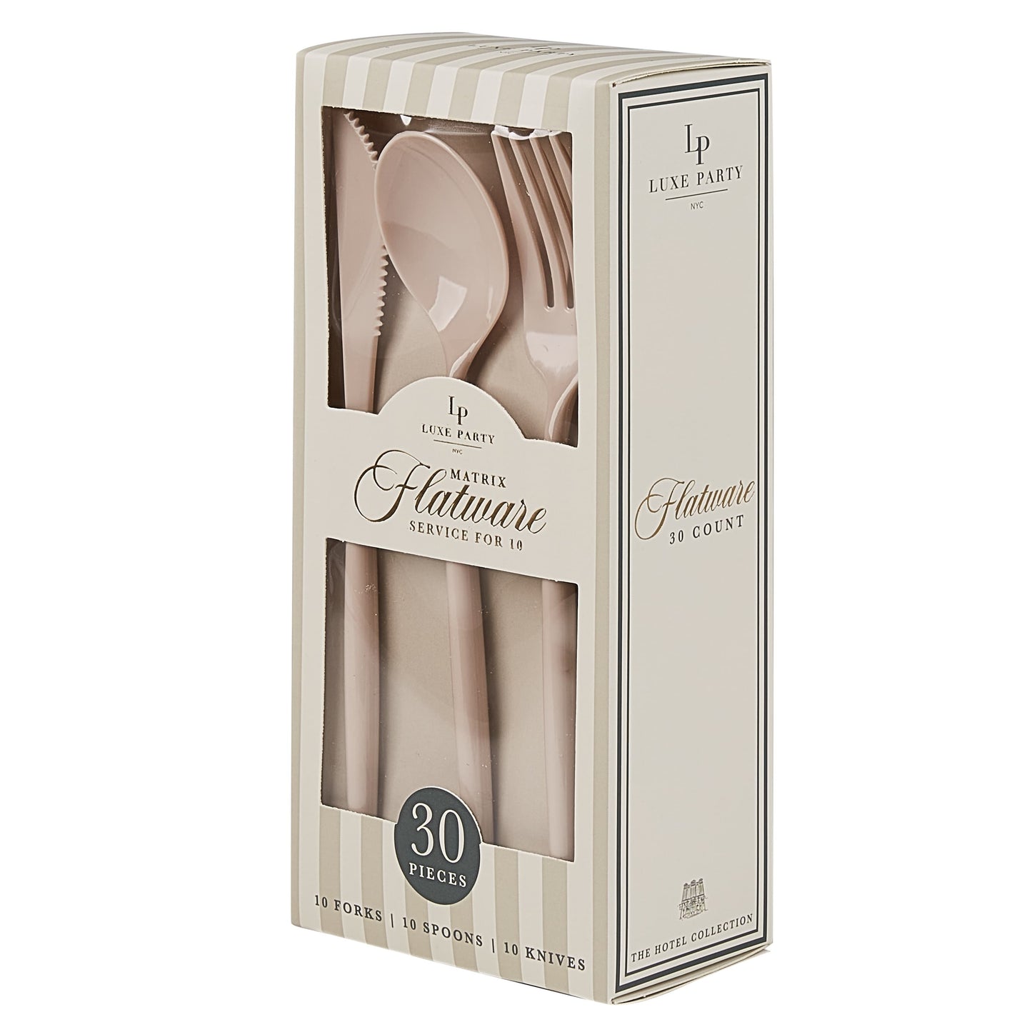 Matrix Linen Plastic Cutlery Set | 30 Pieces