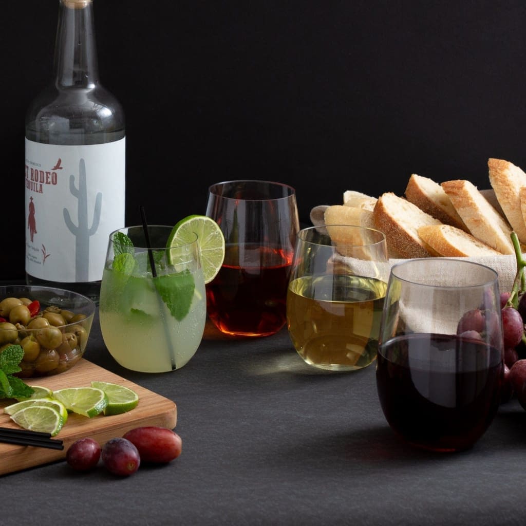 Upscale Round Clear 12 Oz. Plastic Wine Goblets | 8 Cups