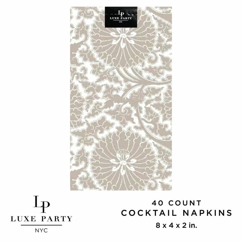 Linen Toile Paper Dinner Napkins | 40 Napkins