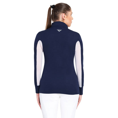 TuffRider Ladies Long Sleeve Ventilated Technical Sport Shirt – UV Protection, Quick-Dry, Mesh Undersleeves