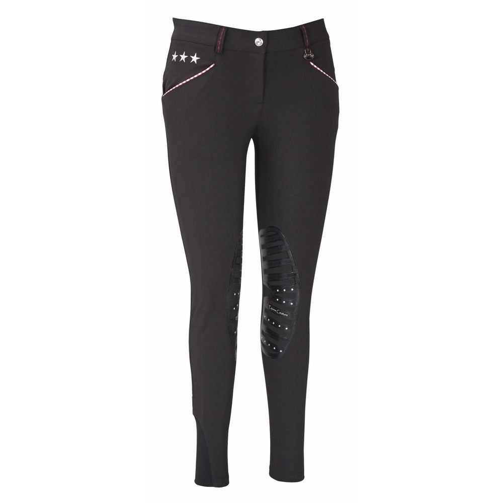 Equine Couture Ladies Stars & Stripes Silicone Knee Patch Breeches