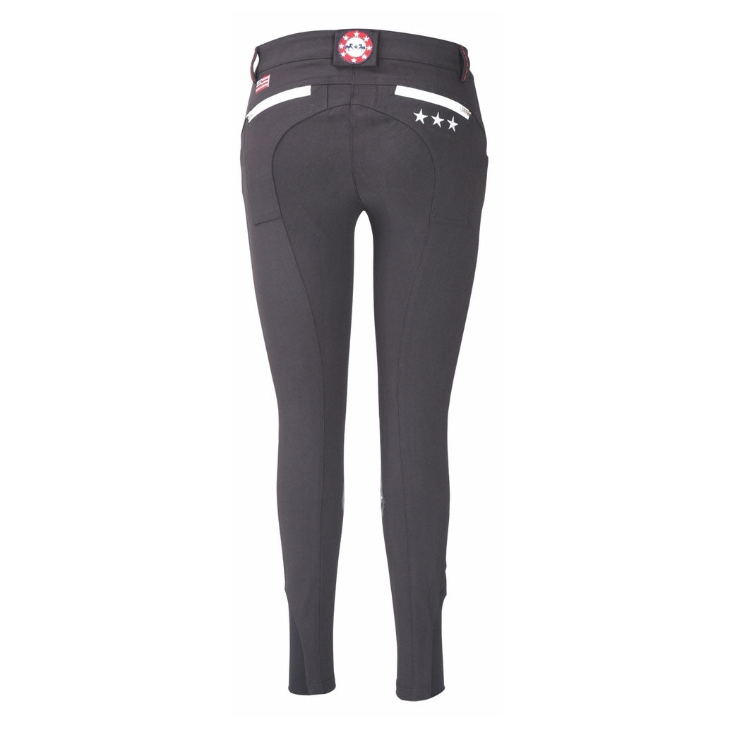 Equine Couture Ladies Stars & Stripes Silicone Knee Patch Breeches