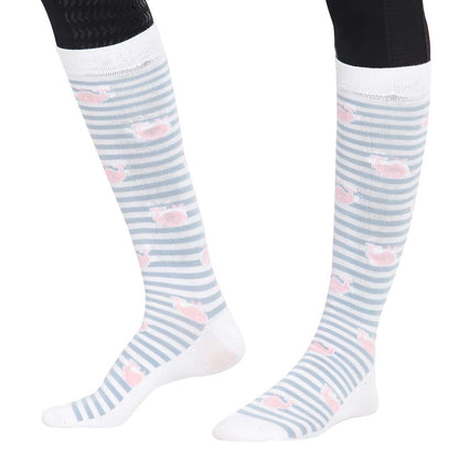 Equine Couture Ladies Whales Bamboo Knee Hi Socks - 3 Pack