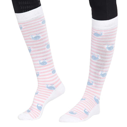 Equine Couture Ladies Whales Bamboo Knee Hi Socks - 3 Pack