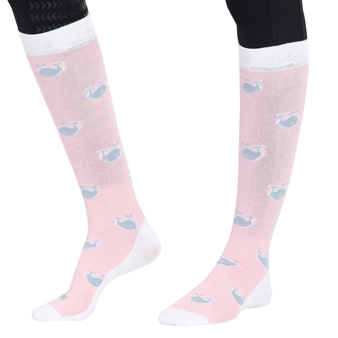 Equine Couture Ladies Whales Bamboo Knee Hi Socks - 3 Pack