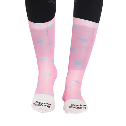 Equine Couture Ladies Whales Half Padded Knee Hi Boot Socks