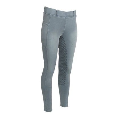 Equine Couture Ladies Denim Full Seat Silicon Tights with Phone Pocket