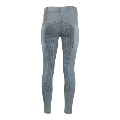 Equine Couture Ladies Denim Full Seat Silicon Tights with Phone Pocket