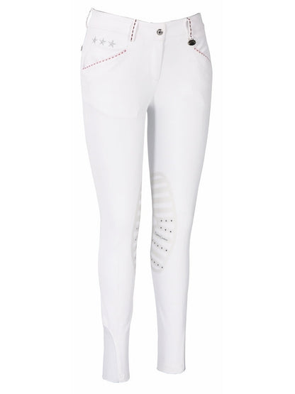 Equine Couture Ladies Stars & Stripes Silicone Knee Patch Breeches