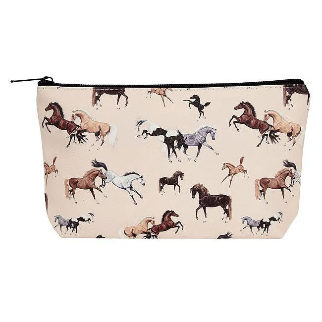 AWST Int'l Lila Horses All Over Medium Cosmetic Pouch
