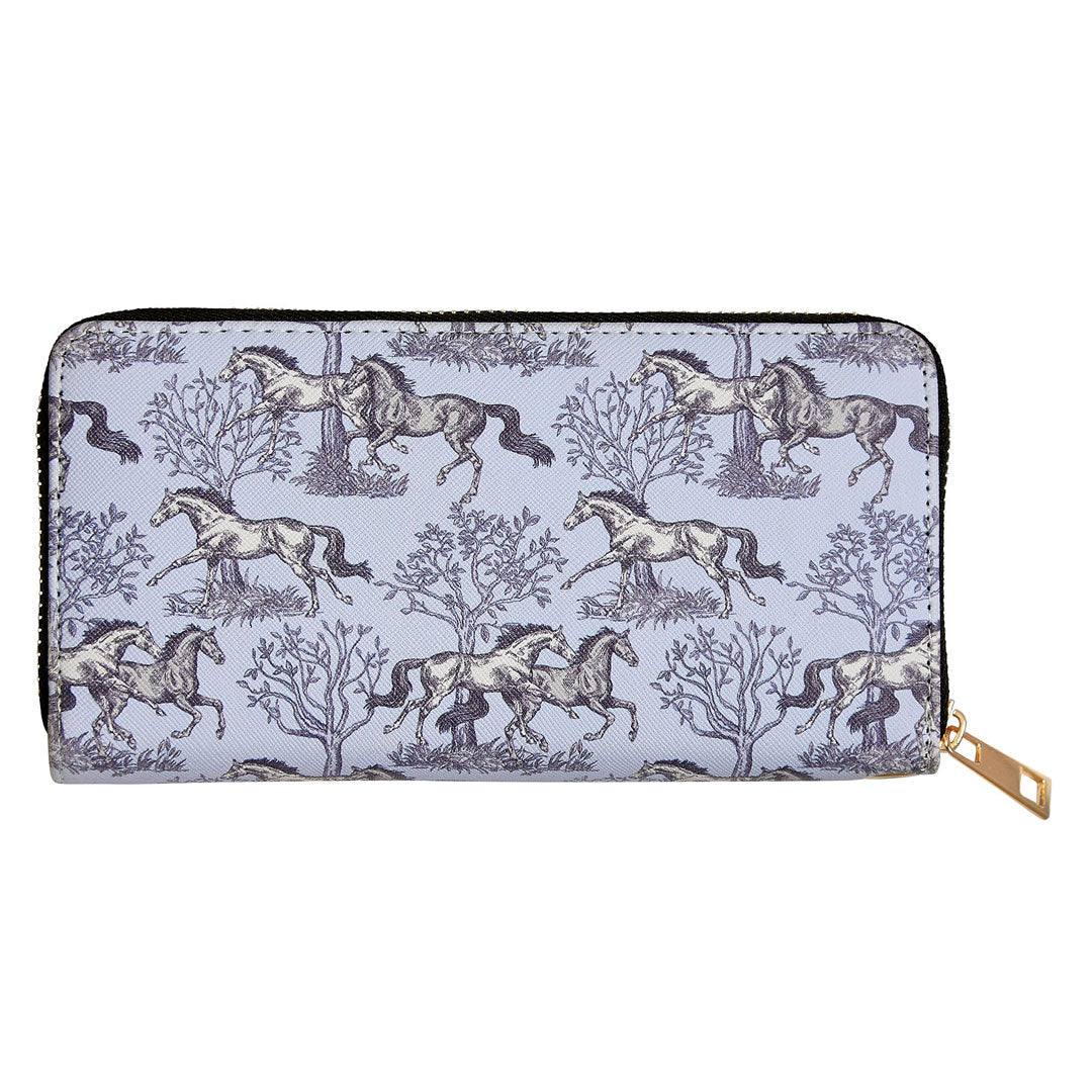 AWST Int'l Lila Blue Toile Clutch Wallet