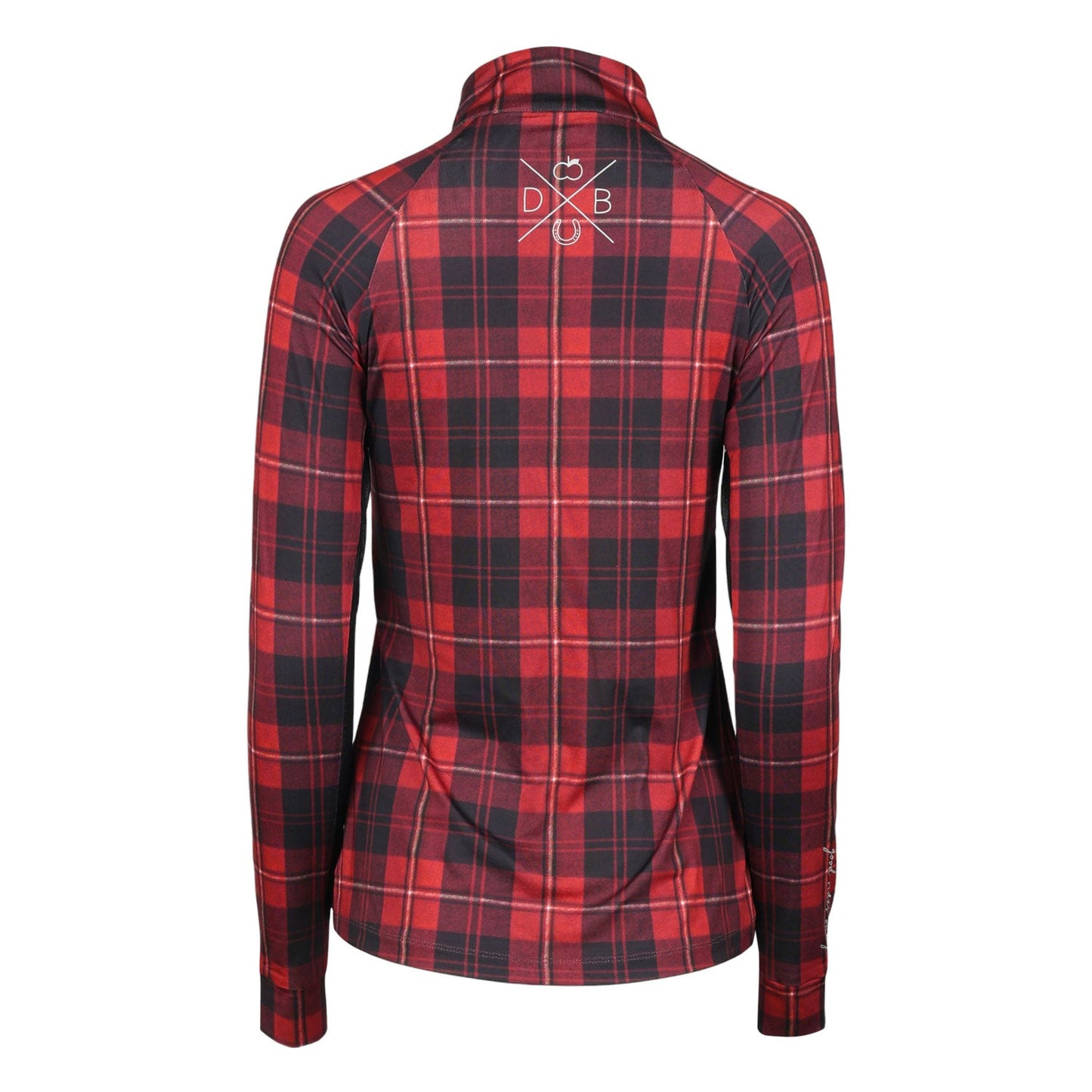 Dapplebay Holiday Plaid 1/4 Zip Light Riding Top-RED