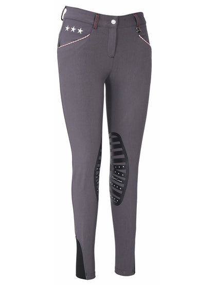 Equine Couture Ladies Stars & Stripes Silicone Knee Patch Breeches