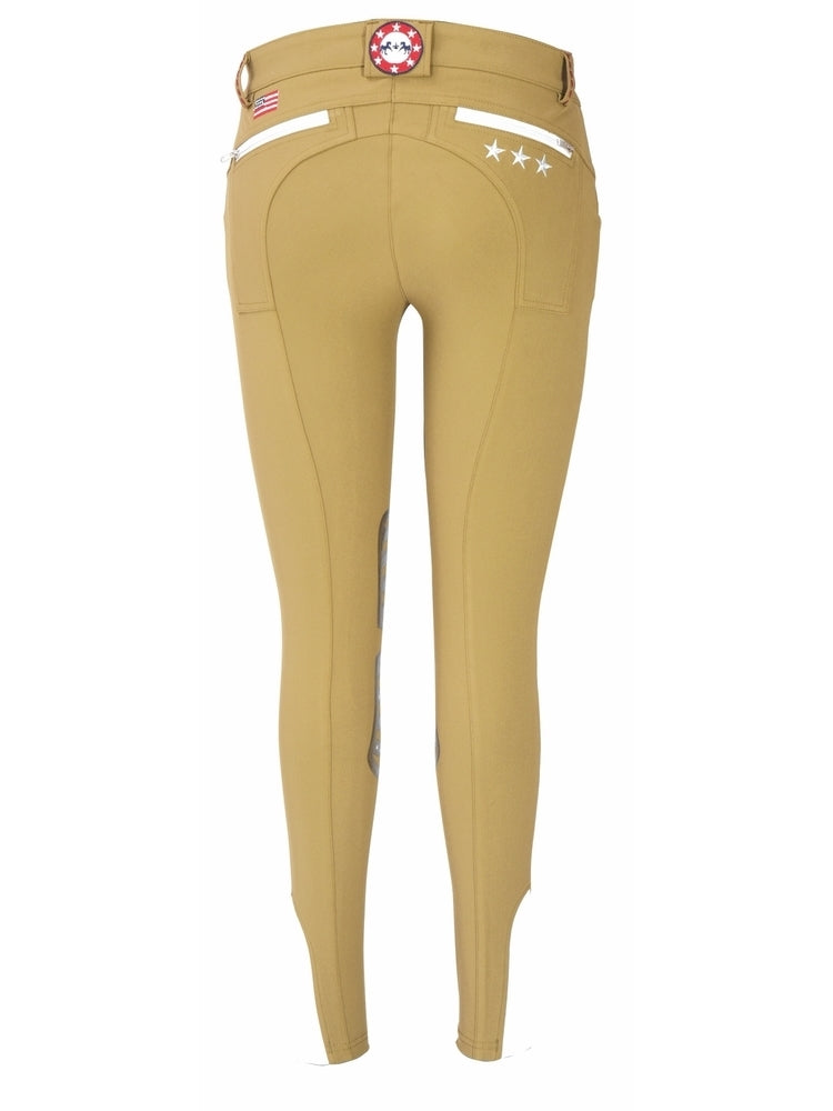 Equine Couture Ladies Stars & Stripes Silicone Knee Patch Breeches