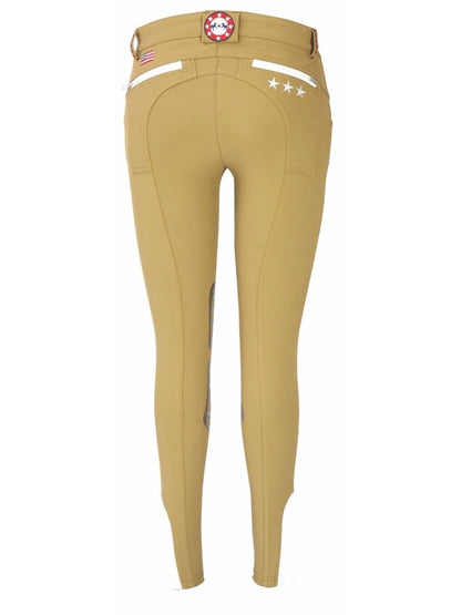 Equine Couture Ladies Stars & Stripes Silicone Knee Patch Breeches