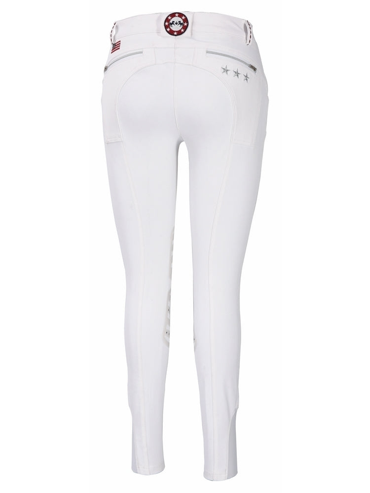 Equine Couture Ladies Stars & Stripes Silicone Knee Patch Breeches