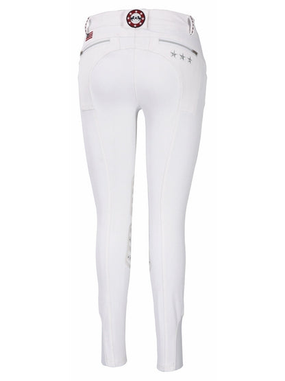 Equine Couture Ladies Stars & Stripes Silicone Knee Patch Breeches