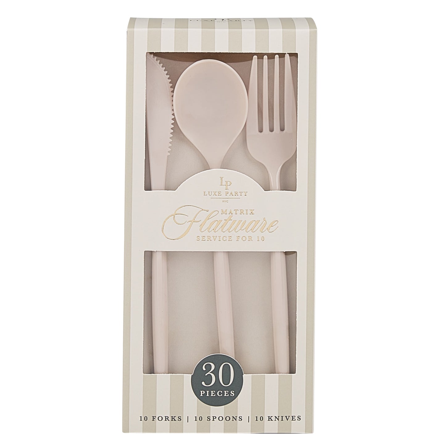 Matrix Linen Plastic Cutlery Set | 30 Pieces