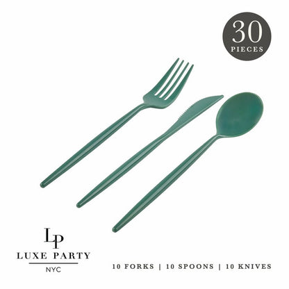 Matrix Sage Plastic Cutlery Set | 30 Pieces