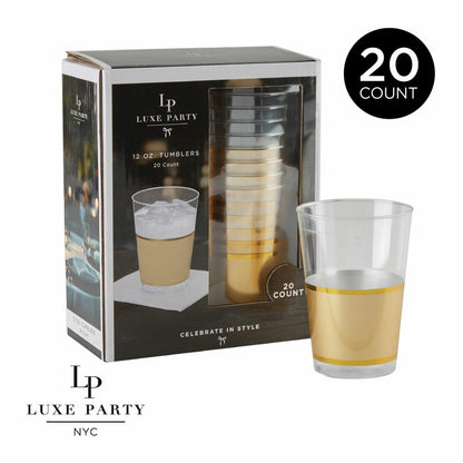 Gold Plastic Cups | 20 Cups