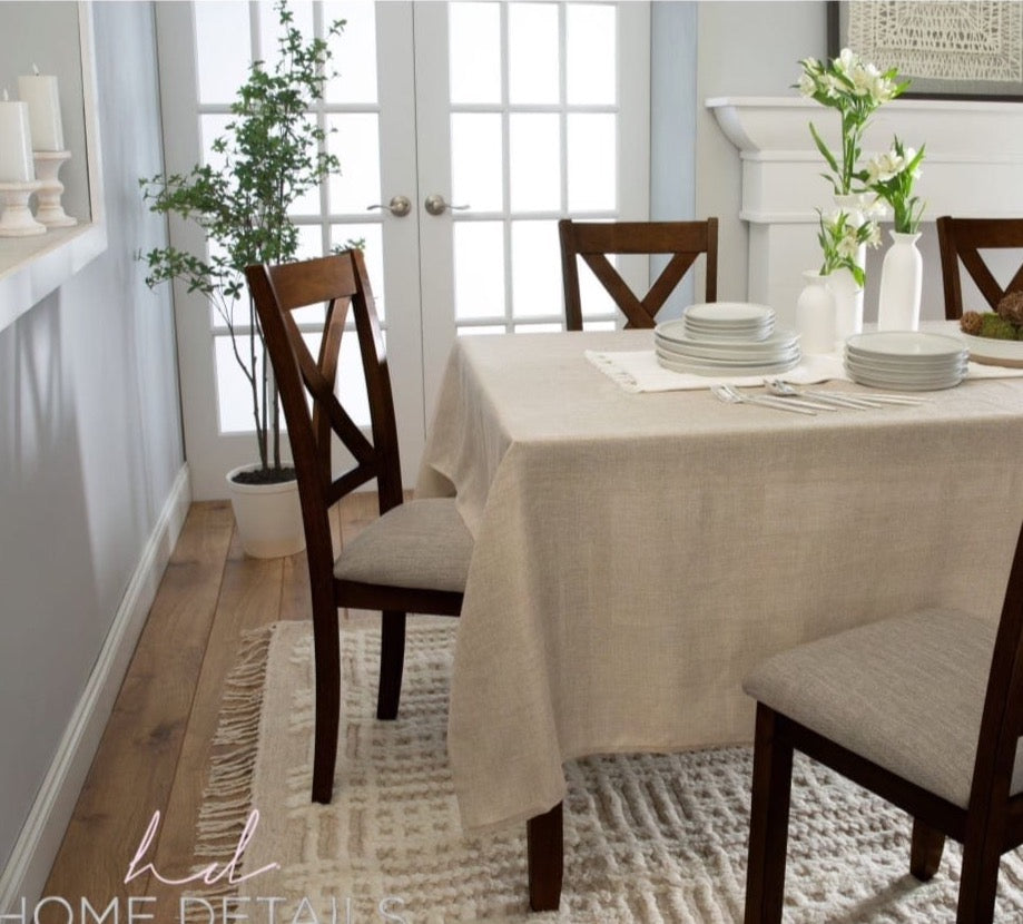 Premium Burlap Waterproof Polyester Tablecloth