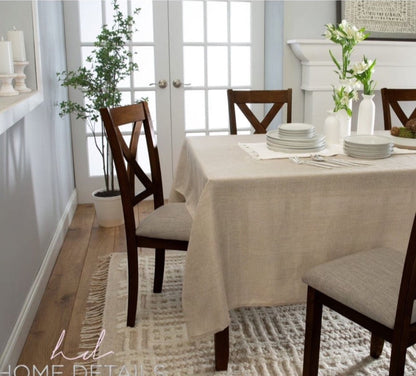 Premium Burlap Waterproof Polyester Tablecloth