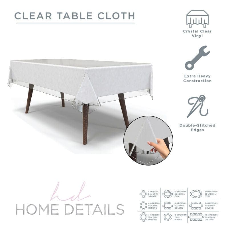 Premium Clear Vinyl Tablecloth Table Cover Protector