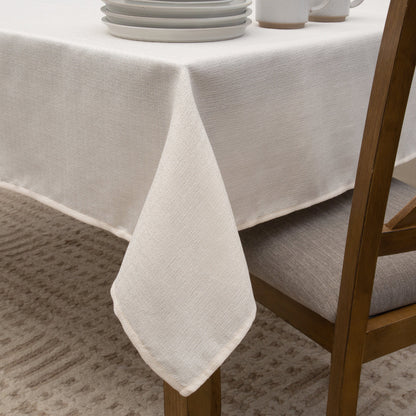 Premium White Waterproof Polyester Tablecloth