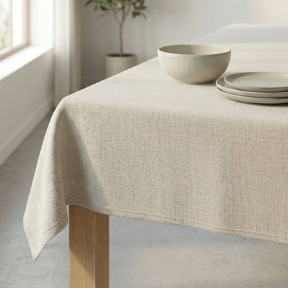 Premium Off White Waterproof Polyester Tablecloth