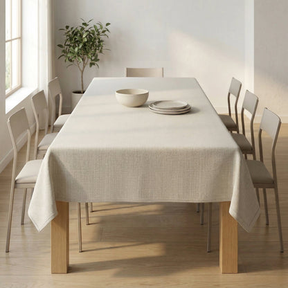Premium Off White Waterproof Polyester Tablecloth