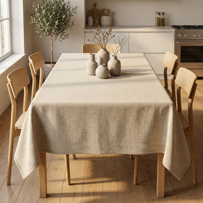 Premium White Waterproof Polyester Tablecloth