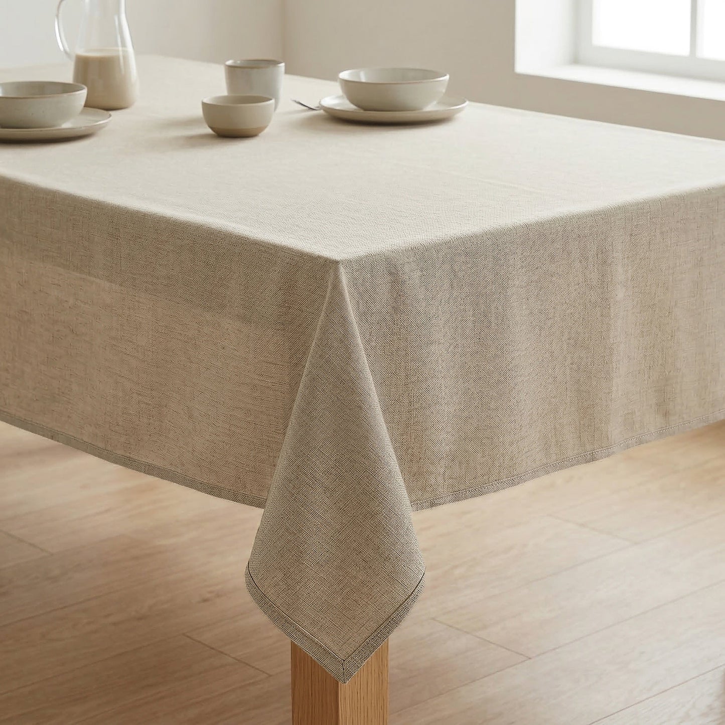 Premium White Waterproof Polyester Tablecloth