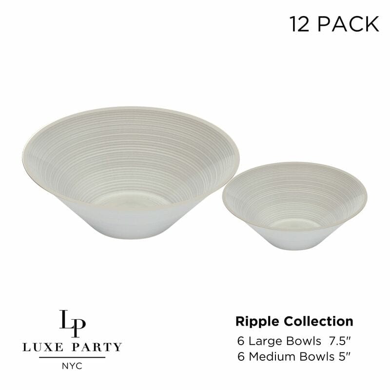 Transplant White Disposable Party Bowl Set | 12 Pack