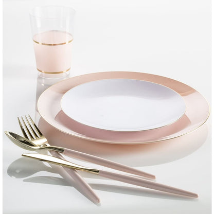 Pink Blush and Gold Plastic Cups | 20 Cups