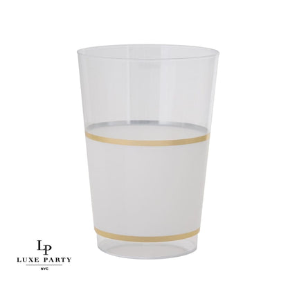 White and Gold Plastic Cups | 20 Cups