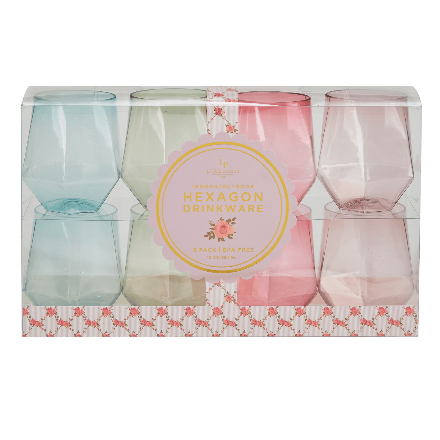 Upscale HEX Assorted 12 Oz. Plastic Wine Goblets | 8 Cups