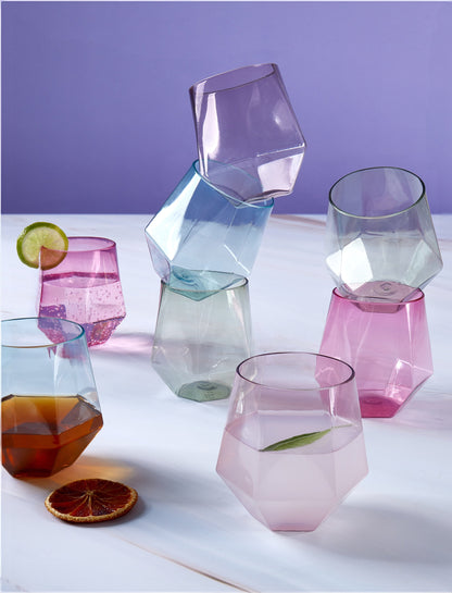 Upscale HEX Assorted 12 Oz. Plastic Wine Goblets | 8 Cups