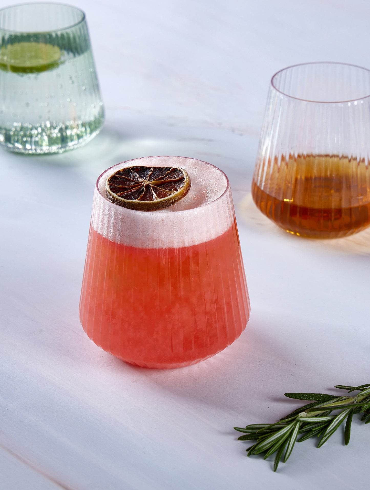 Upscale RIBBED Pink 12 Oz. Plastic Wine Goblets | 8 Cups