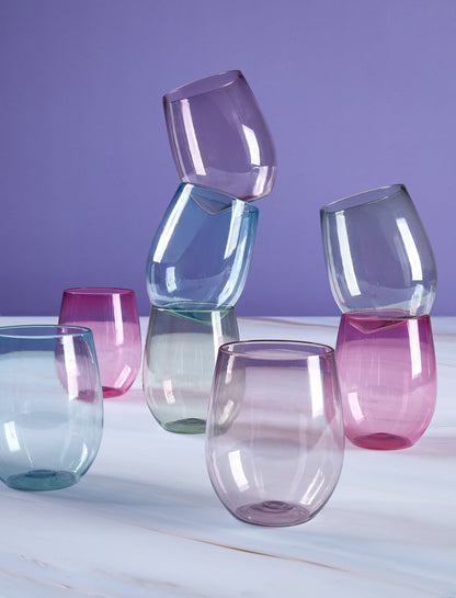 Upscale Round Assorted 12 Oz. Plastic Wine Goblets | 8 Cups