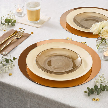 Round 7.5 Ripple Transparent Brown Appetizer Plastic Plates | 20 Plates