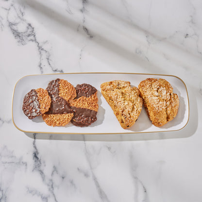 White and Gold Large Plastic Trays | 3 Trays