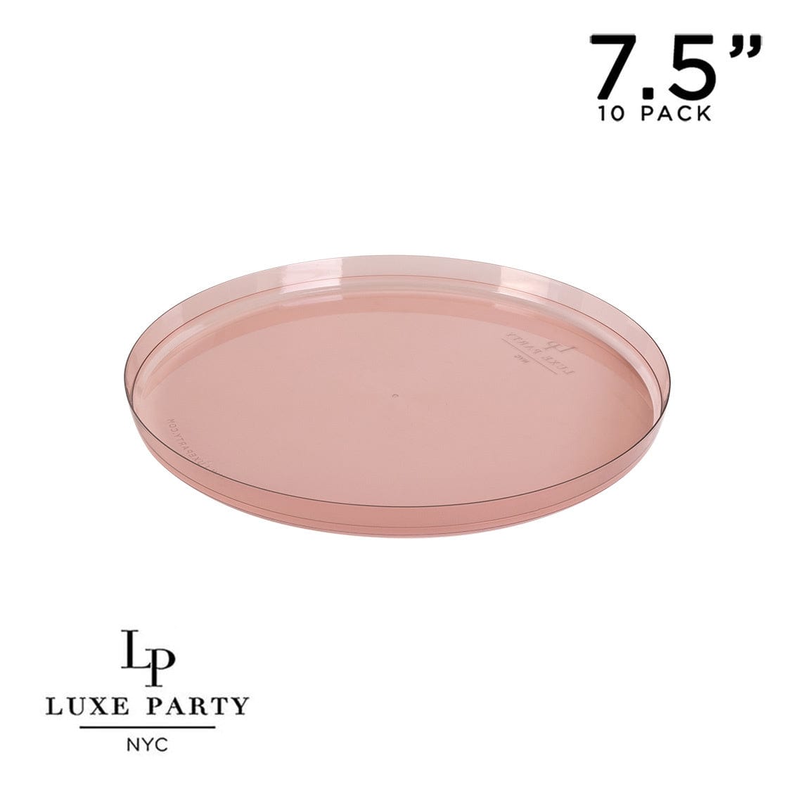 Round Transparent Rose Walled Plastic Plates