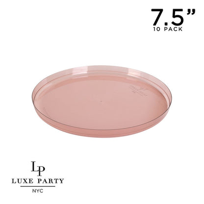 Round Transparent Rose Walled Plastic Plates