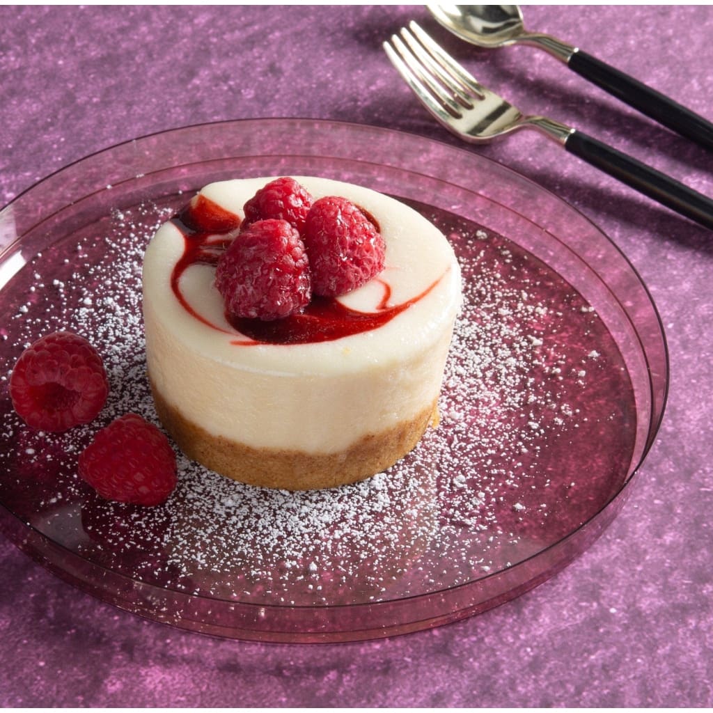 Round Transparent Rose Walled Plastic Plates